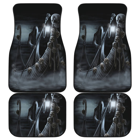 Set 4 pcs Gothic grim reaper skull car mats