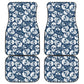 Set of 4 pcs floral sugar skull car mats