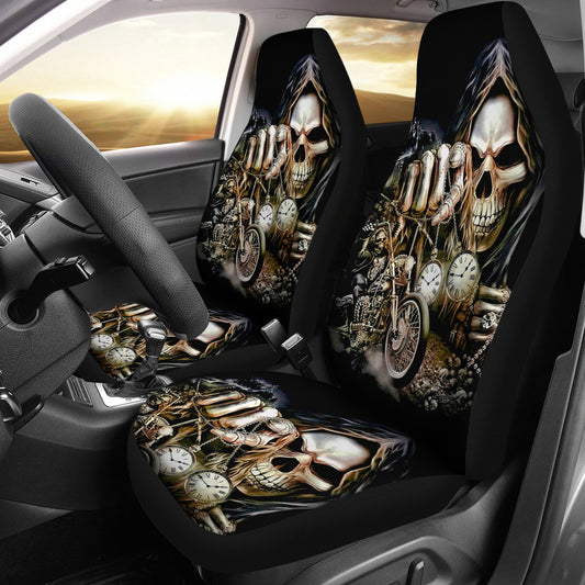 Set of 2 skull car seat covers