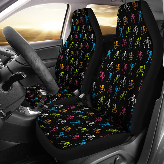 Set 2 pcs Gothic skeleton skull car seat covers