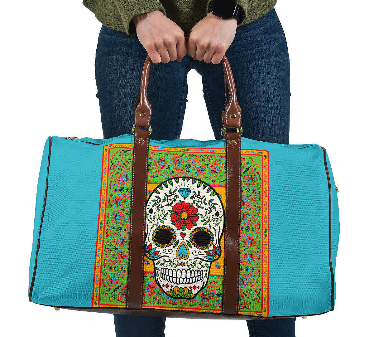 Sugar Skull Bandana Travel Bag