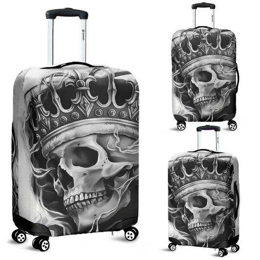 3D Black & White Skull King Design Luggage Covers 007