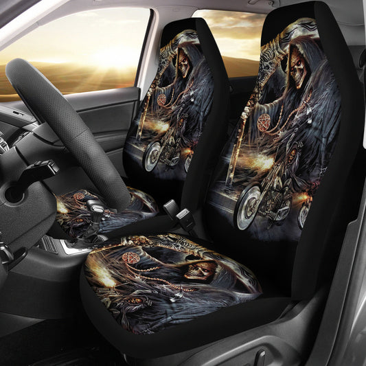 Set of 2 skull car seat covers