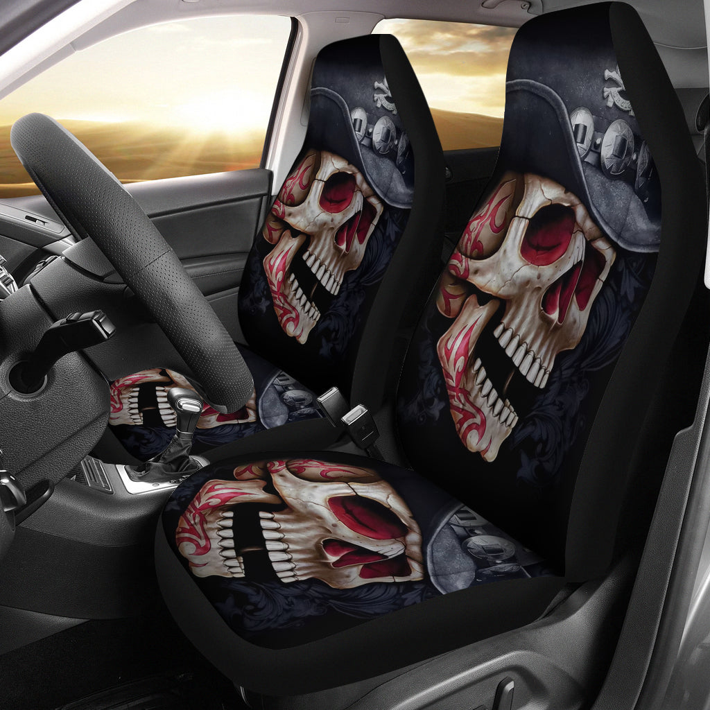 Set of 2 skull car seat covers