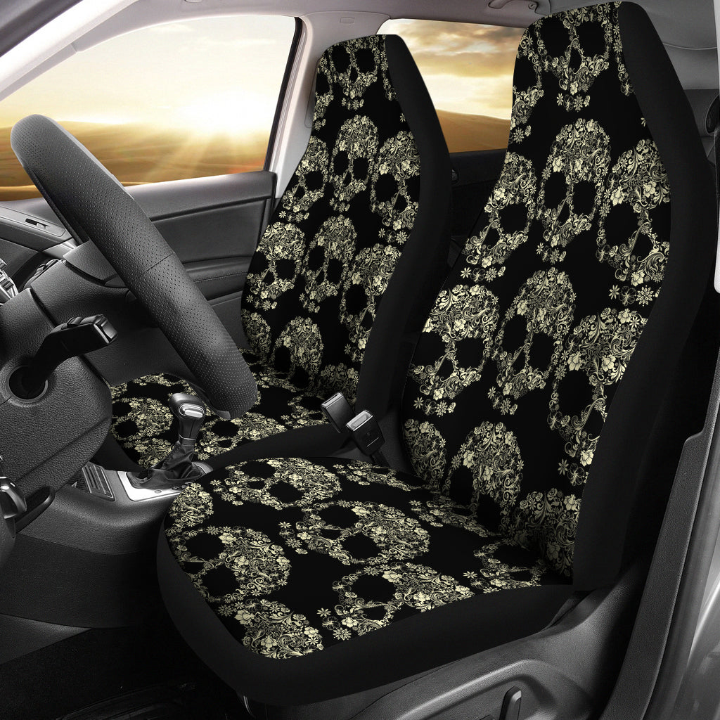 Sugar skull car seat covers