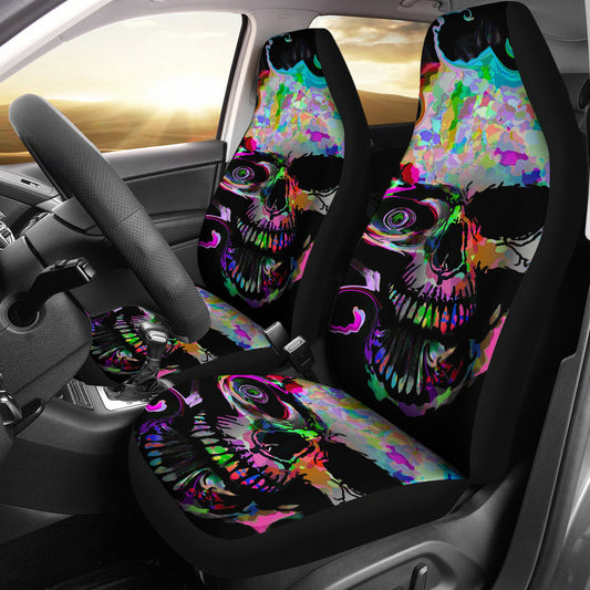 Set 2 pcs Gothic skull car seat covers