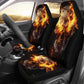 Set 2 pcs Gothic flaming skull car seat covers