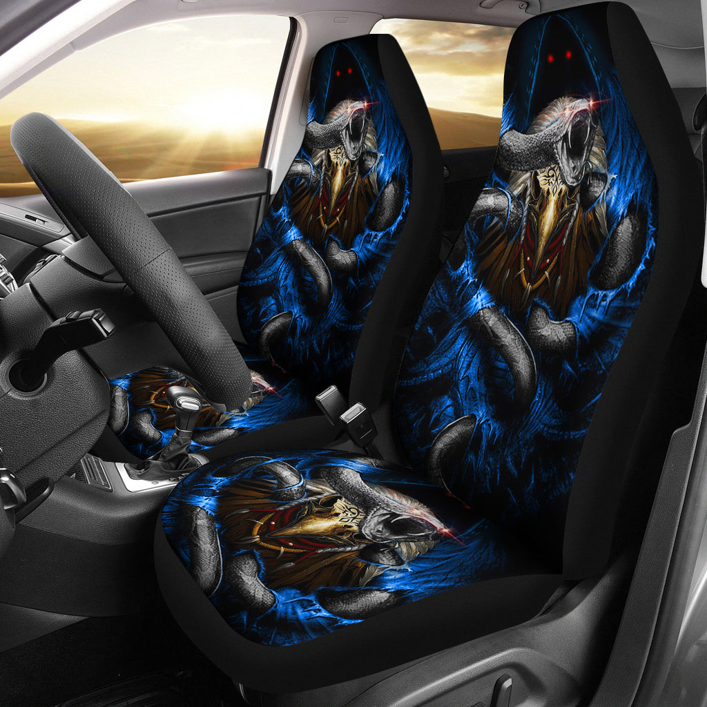 Set 2 pcs Snake skull car seat covers