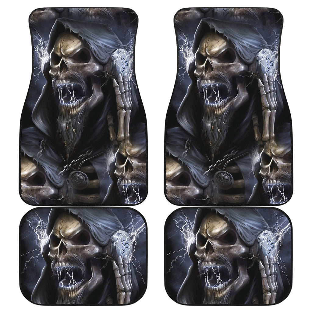 Set 4 pcs Gothic skull car mats