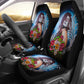 Set of 2 - Beautiful sugar skull girl - car seat cover