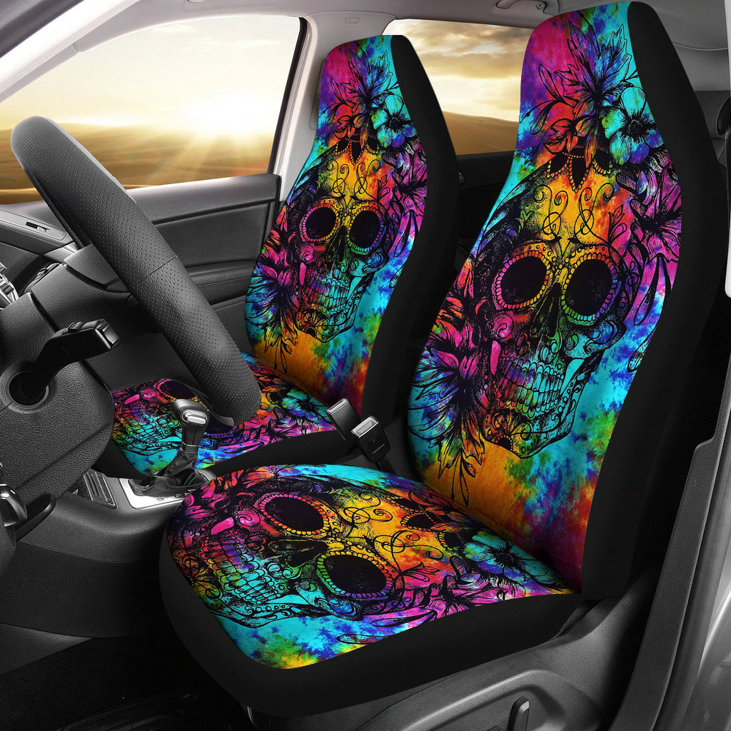 Set 2 skull car seat cover skulls