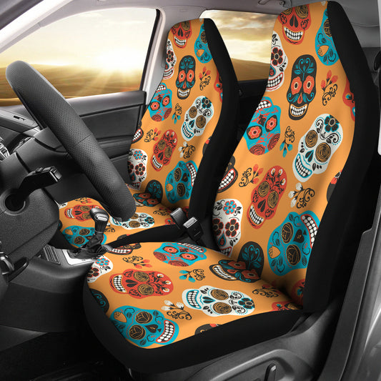 Set 2 pcs car seat cover sugar skulls