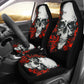 Set 2 pcs Floral sugar skull day of the dead skull car seat covers