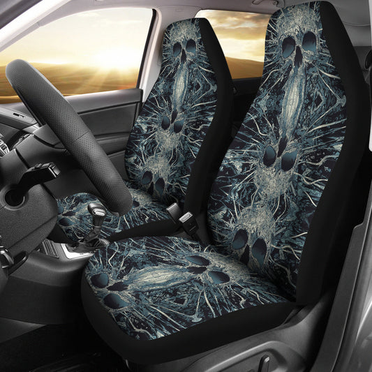 Set 2 pcs Gothic skull car seat covers