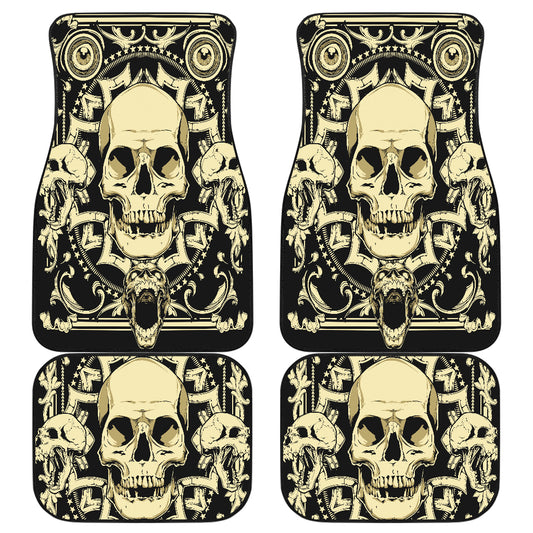 Set of 4 pcs Gothic skull car mats