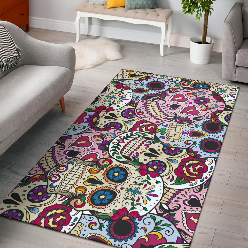 Sugar skull area rug 3 sizes