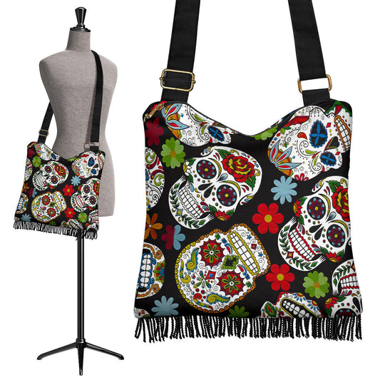 Sugar skull crossbody handbag