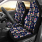 Set of 2 pcs sugar skull day of the dead car seat covers
