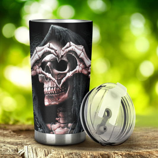 Skull grim reaper tumbler mug