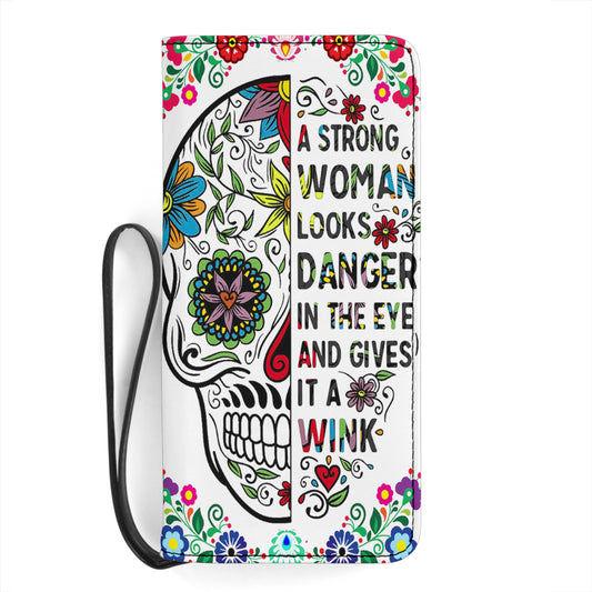 Sugar skull clutch purse wallet