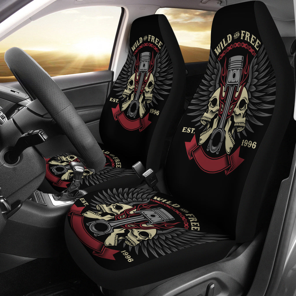 Set of 2 Skull Wing - Will and Free car seat covers skull car seat cover Gothic