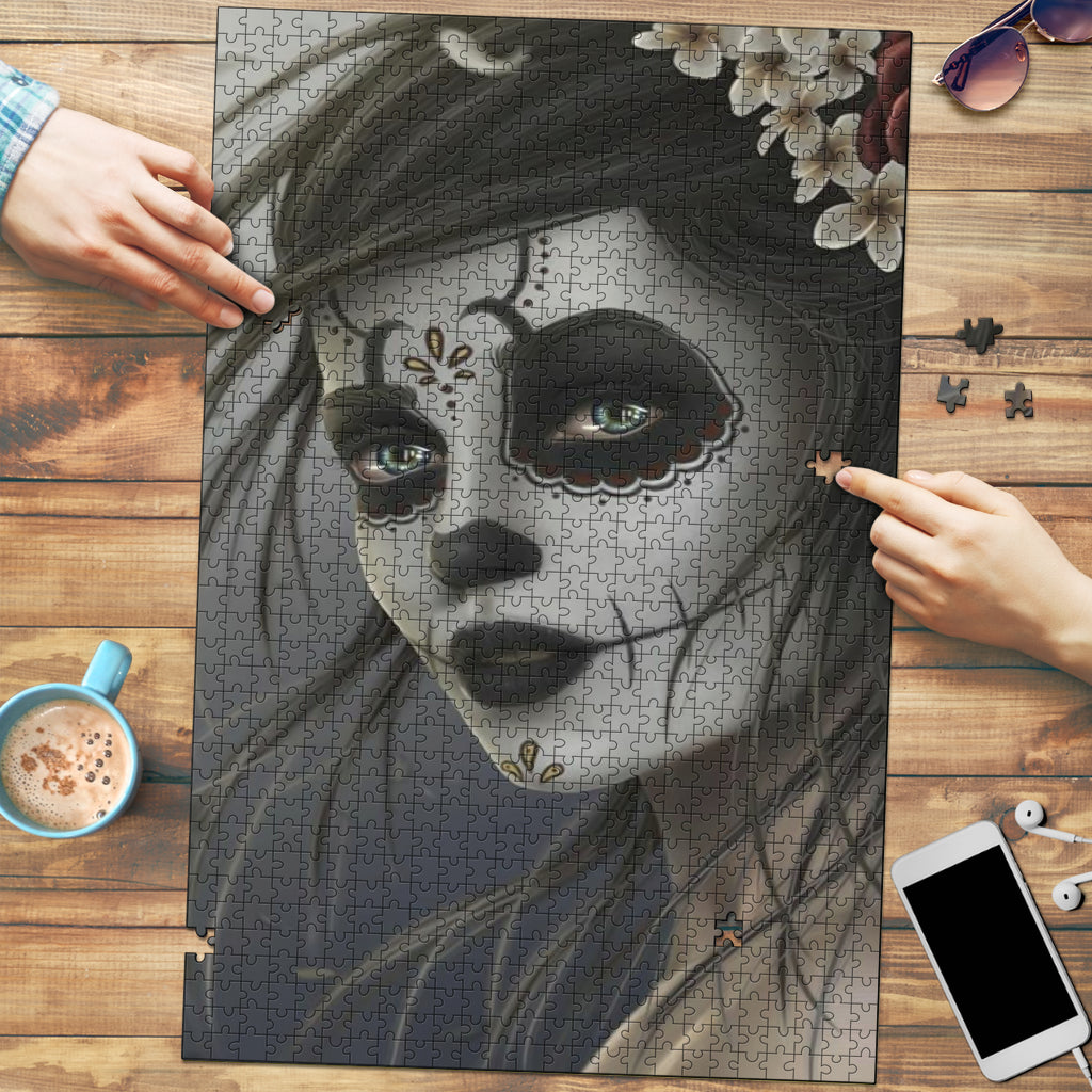 Sadness Sugar Skull Jigsaw Puzzle