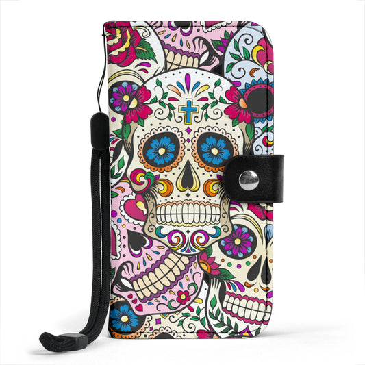 Sugar skull wallet phone case