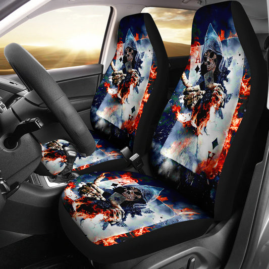 Set 2 pcs skull car seat cover grim reaper