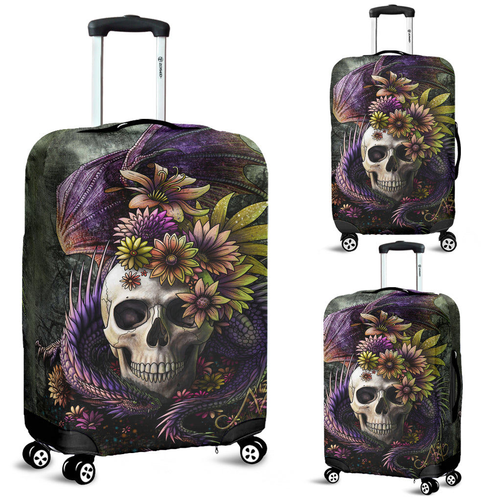 3D Skull and Dragon Luggage Cover 007
