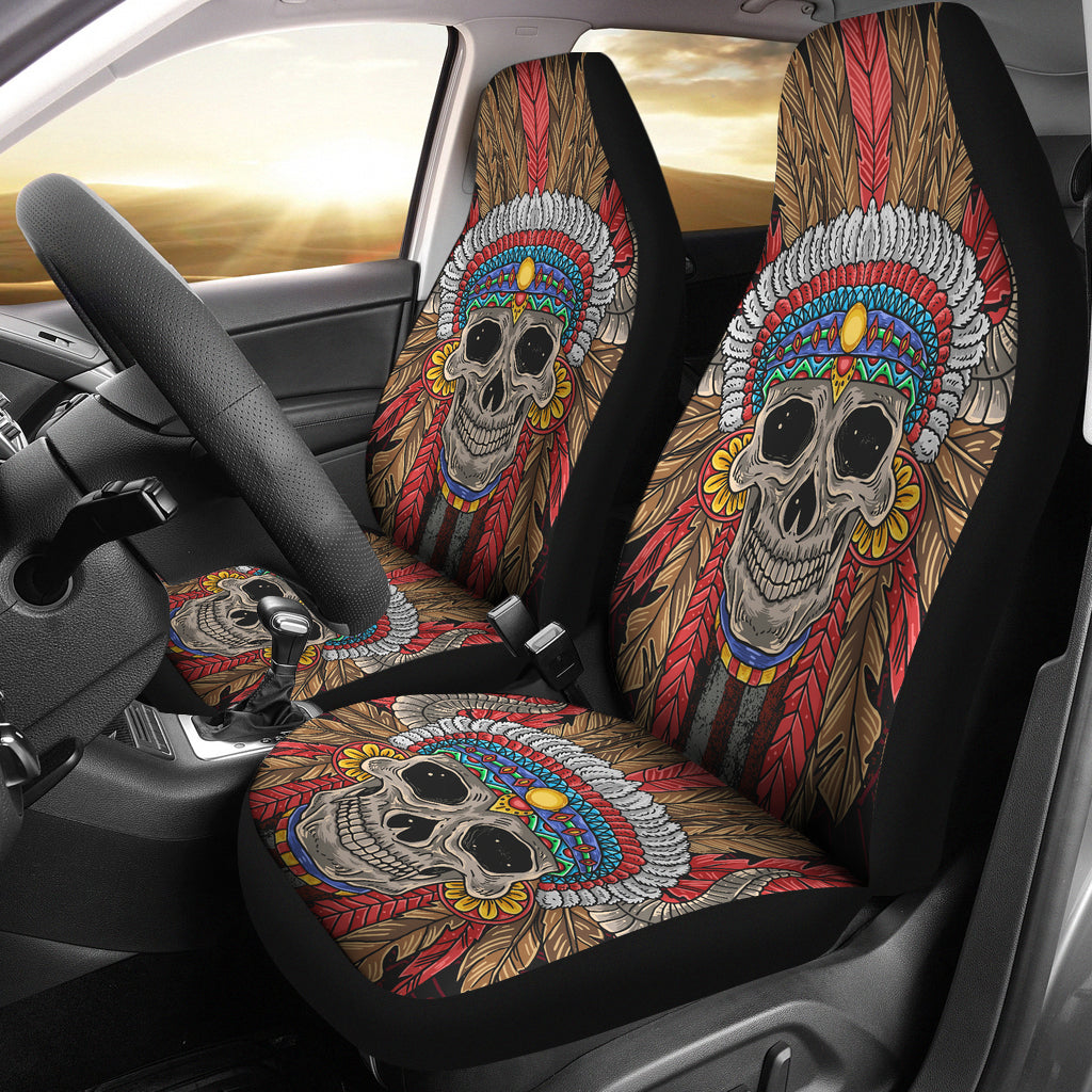 Set 2 skull car seat cover skulls