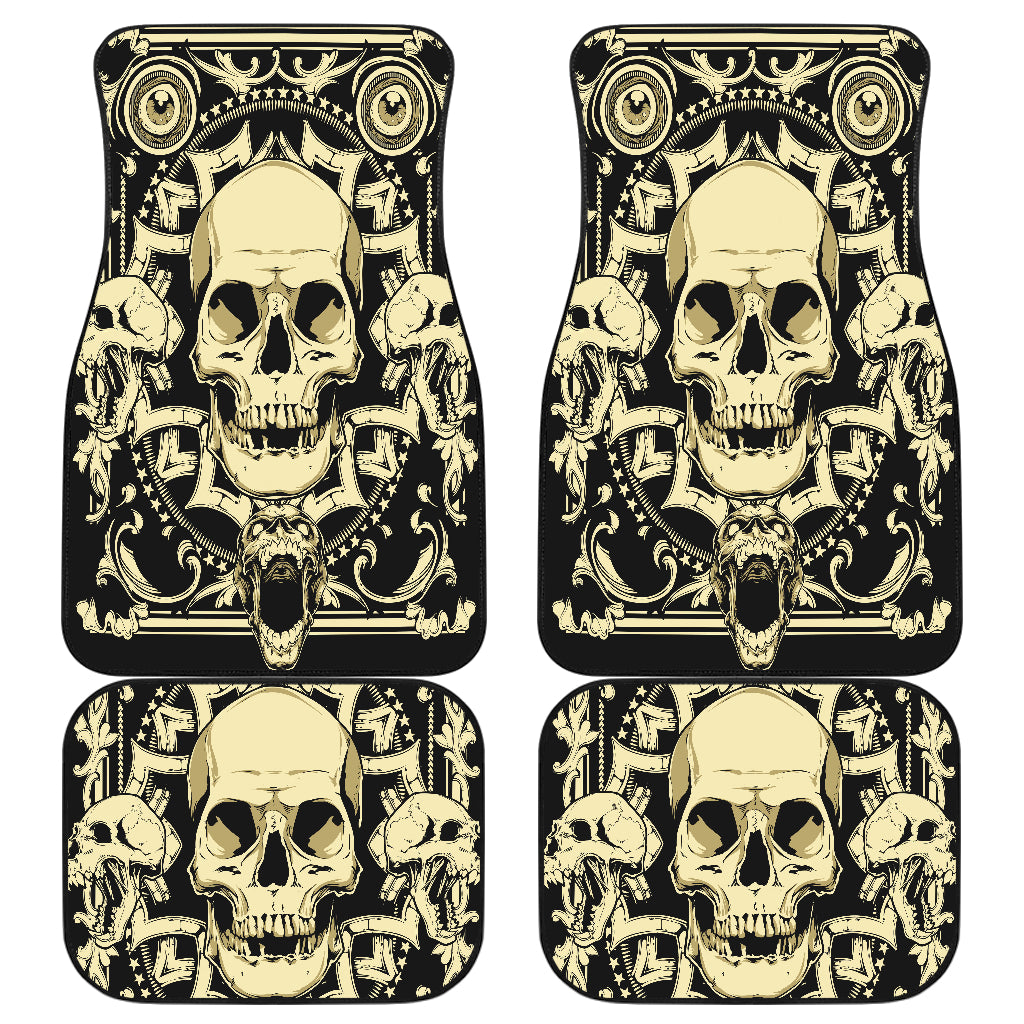 Set of 4 pcs skull car mats