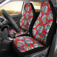 Set of 2 pcs sugar skull car seat covers