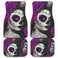 Set of 4 pcs sugar skull girl car mats