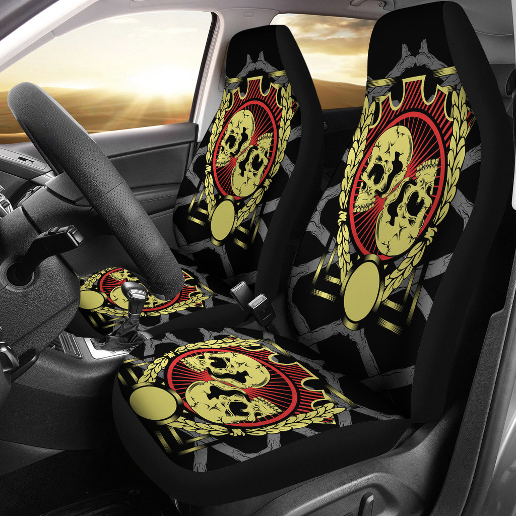 Set of 2 skull seat cover skulls