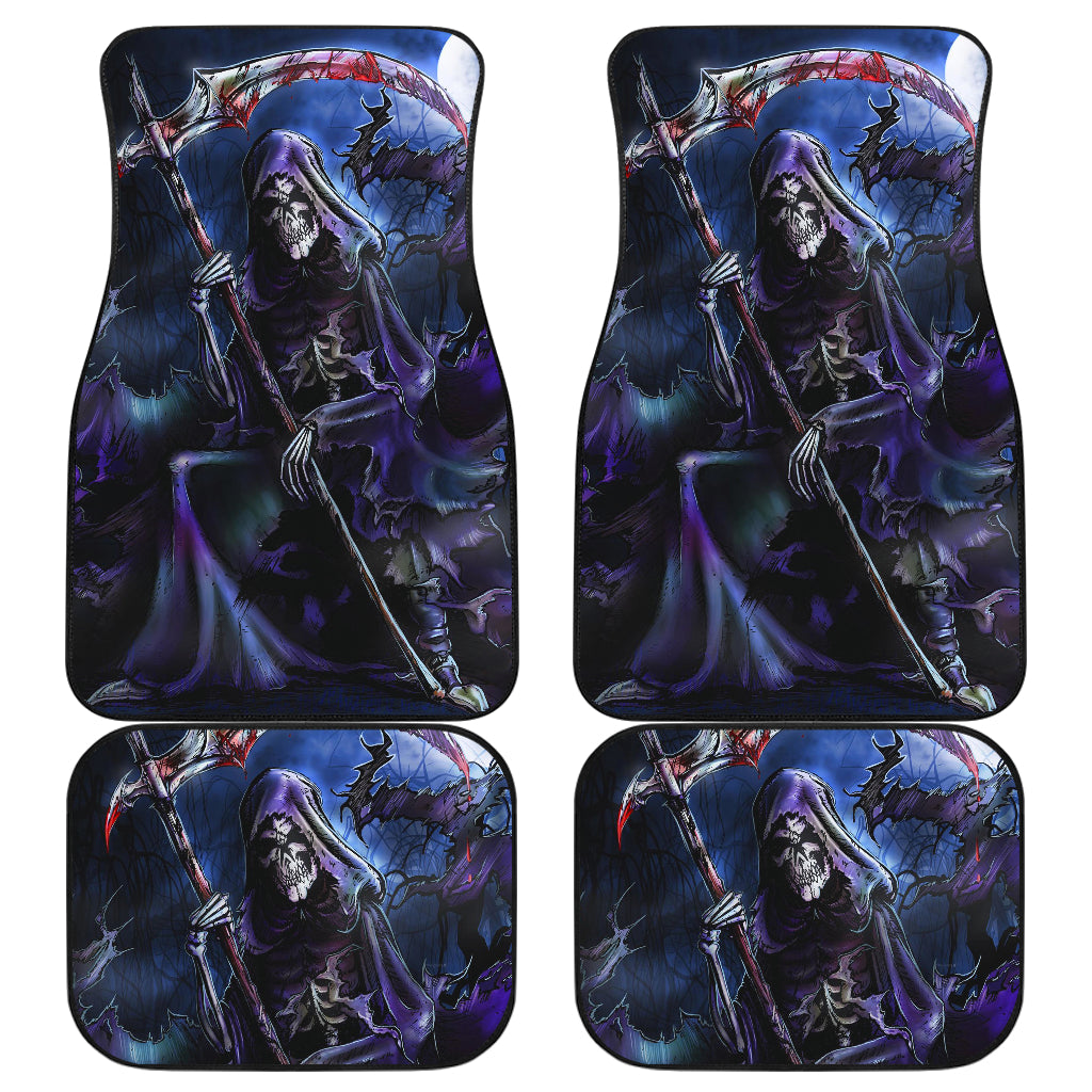 Set 4 pcs grim reaper skull car mats