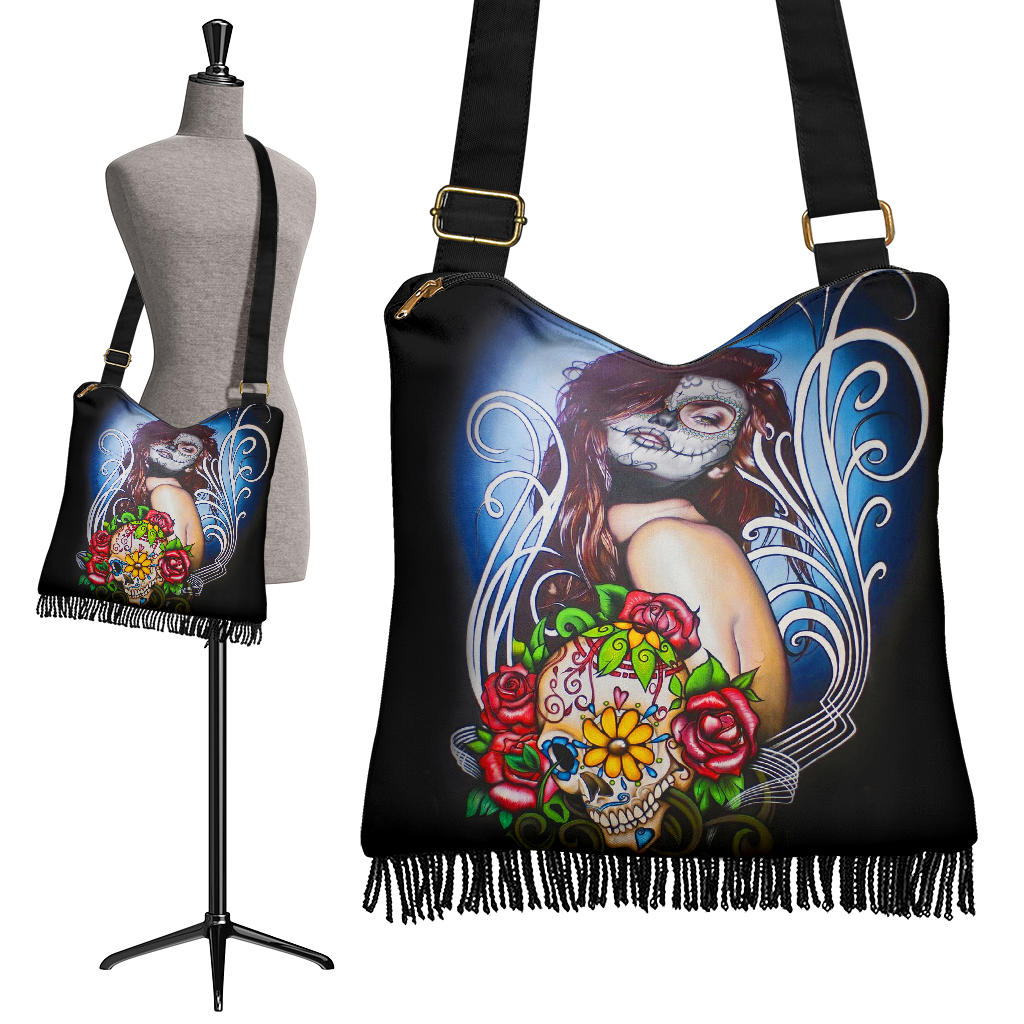 Sugar skull crossbody Boho Handbag