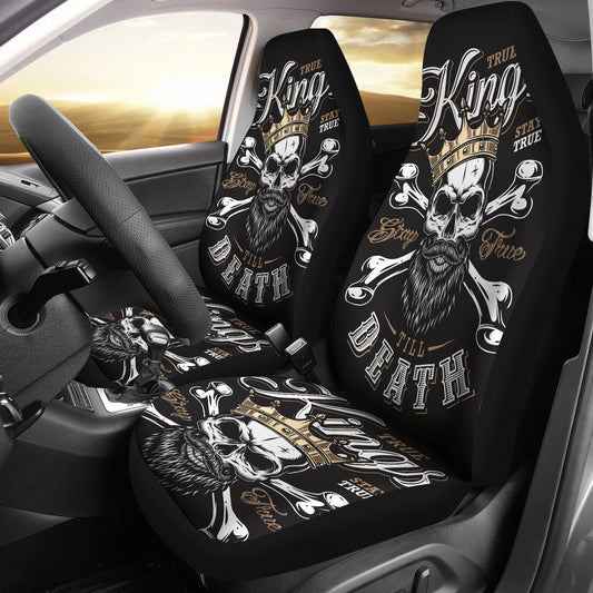 Set 2 pcs King skull car seat covers