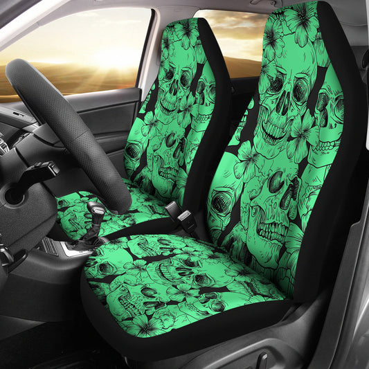 Set 2 pcs Gothic skull car seat covers