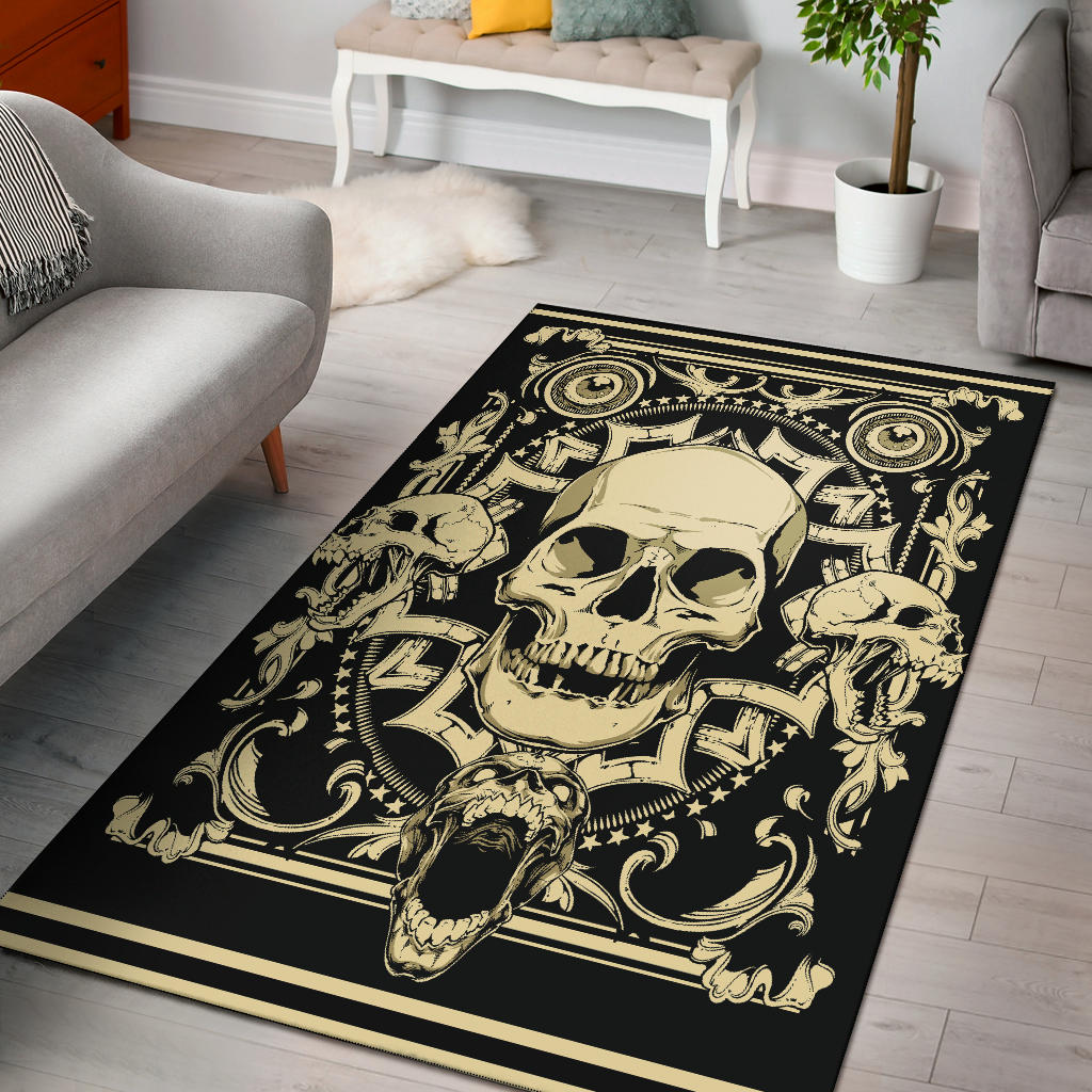 Skull area rug