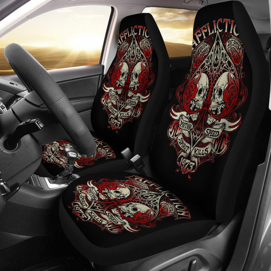 Set of 2 - Affliction American customs death cheater car seat covers