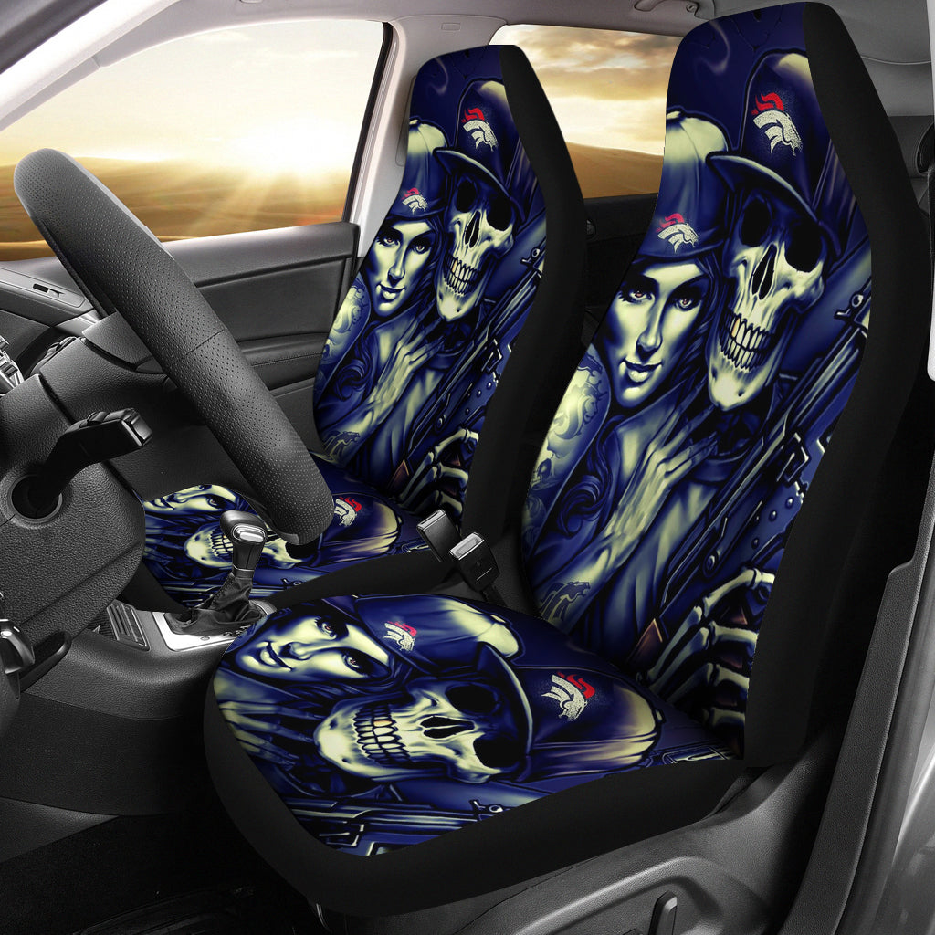 Set of 2 skull car seat covers