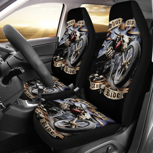 Set 2 pcs Gothic skull car seat covers