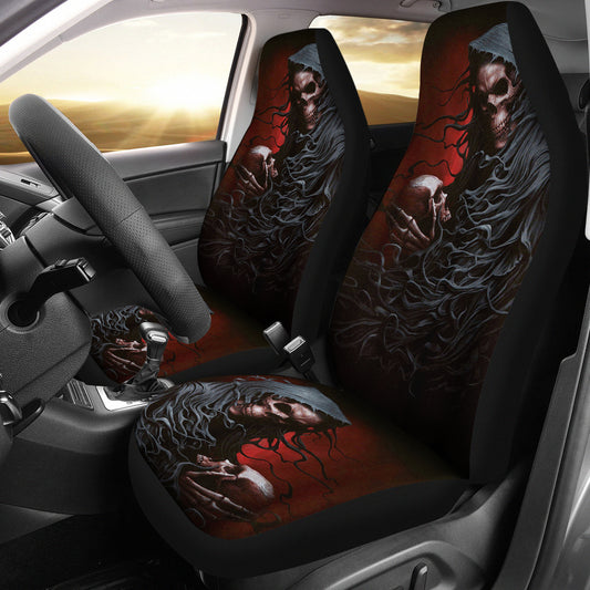 Set 2 pcs Gothic skull car seat covers