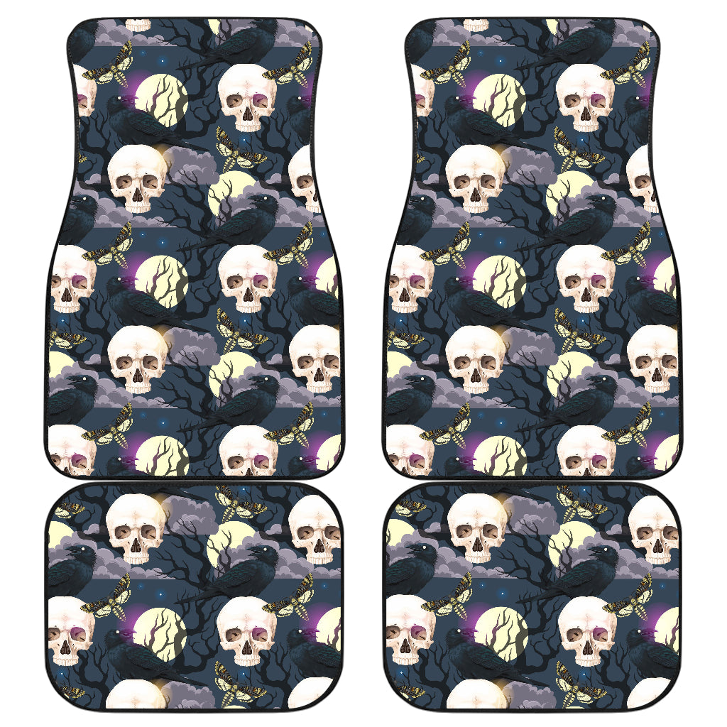 Set of 4 pcs Gothic skull car mats