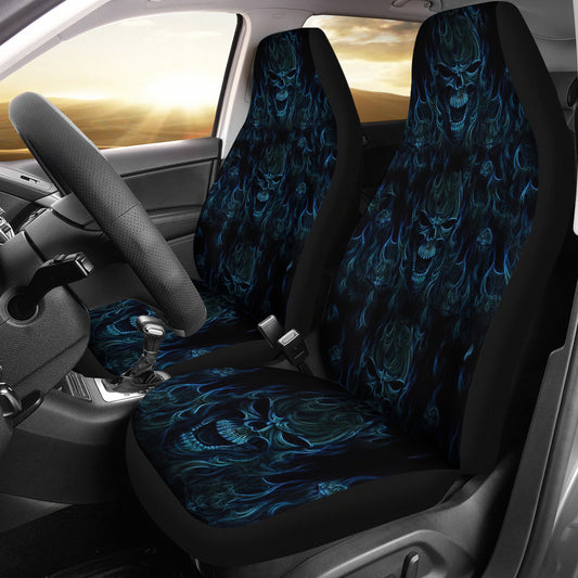 Set 2 pcs skull gothic car seat covers