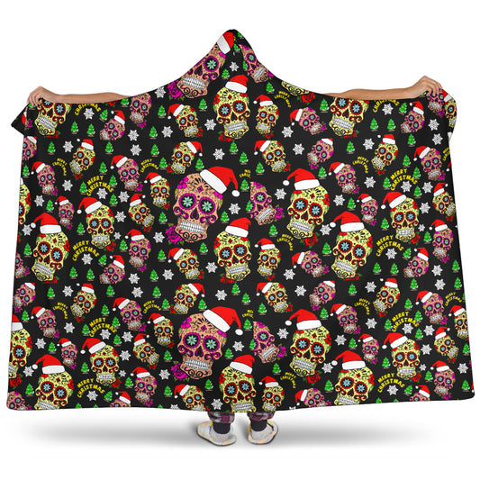 Sugar skull Hoodie blanket Christmas