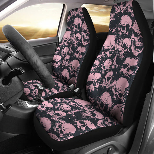 Set of 2 skull Gothic car seat covers