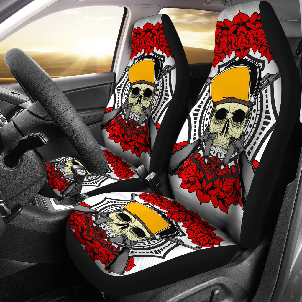 Set of 2 skull Gothic car seat covers