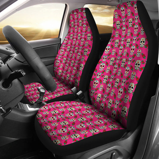 Set of 2 sugar skull seat covers