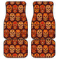 Set of 4 pcs floral sugar skull car mats